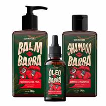 Kit Balm Óleo e Shampoo Para Barba Guaraná Don Alcides