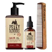 Kit Balm Óleo Pente Duplo Barba Peaky Blinders Don Alcides