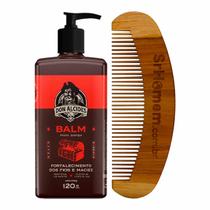 Kit Balm Para Barba Negra 120ml e Pente Curvo Don Alcides