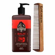 Kit Balm Para Barba Negra 120Ml E Pente Duplo Don Alcides