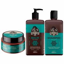 Kit Balm Shampoo Barba Pasta Cabelo Calico Jack Don Alcides