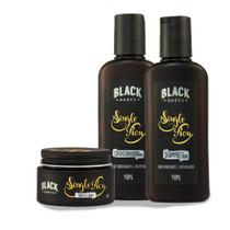 Kit Balm + Shampoo + Condicionador para Barba Black Barts Single Ron