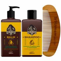 Kit Balm Shampoo e Pente Curvo Lemon Bone Don Alcides