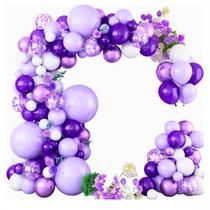 Kit Baloes Arco Desconstruido Bexiga Roxo Lilás Buble + Fita Kit Baloes Arco Desconstruido Bexiga Roxo Lilás Buble + Fita