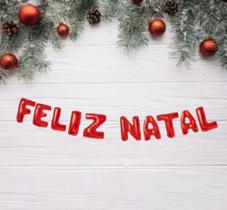 Kit Balões Balão Metalizado Vermelho De 37 Cm - Feliz Natal Kit Balões Balão Metalizado Vermelho De 37 Cm - Feliz Natal