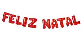 Kit Balões Balão Metalizado Vermelho De 37 Cm - Feliz Natal Kit Balões Balão Metalizado Vermelho De 37 Cm - Feliz Natal