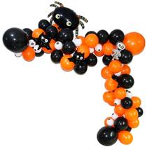 Kit Baloes Bexiga Arco Desconstruido Tema Halloween 84 peças Kit Baloes Bexiga Arco Desconstruido Tema Halloween 84 peças
