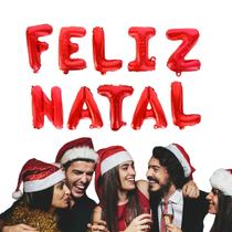 Kit Balões Feliz Natal Metalizado Vermelho De 37 Cm Kit Balões Feliz Natal Metalizado Vermelho De 37 Cm