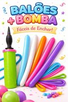 Kit Balões Látex Canudo 100 Unidades Bomba de Ar Kit Balões Látex Canudo 100 Unidades Bomba de Ar