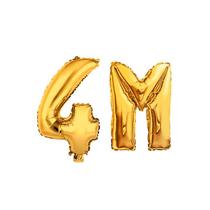 Kit Balões Metalizado Dourado 4M Comemoração Redes Sociais