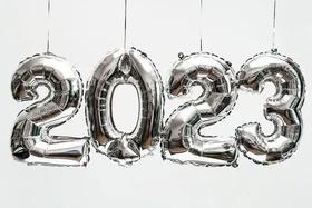 Kit Balões Metalizados 2023 Prata 32'' 75cm Ano Novo