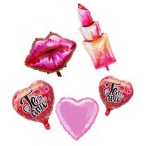 Kit Balões Metalizados Boca Batom