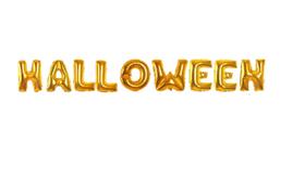 Kit Balões Metalizados HALLOWEEN 40cm Dourado 9 Letras