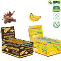 Kit Banana Cremosa Pura (Zero Açucar) Sabor Chocolate + Natural Caixa 44Un