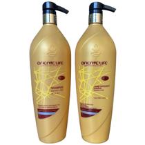 Kit Banana e Mel 1 Shampoo 1 Defrizante 1L Oriente Life