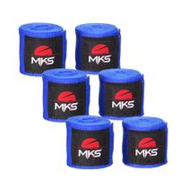 Kit Bandagem 2,55m Mks Combat com 3 Pares Azul Kit Bandagem 2,55m Mks Combat com 3 Pares Azul