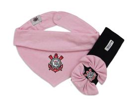 Kit Bandana Lacinho Rosa Corinthians - Oficial