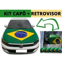 Kit Bandeira do Brasil Para Capô de Carro e orelhinhas Universal Torcida Copa Do Mundo