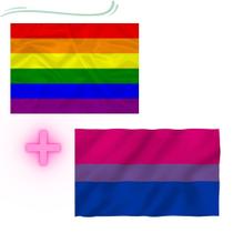 Kit - bandeira gay + bandeira bissexual