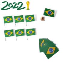 Kit Bandeiras Copa Do Mundo Verde e Amarela Torcedor Brasil