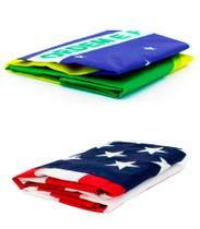 Kit Bandeiras Do Brasil + Estados Unidos 150 X 90 Cm