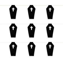 Kit Bandeirinha Halloween Caixão Preto 10 Pacotes 5 Metros