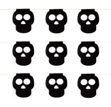 Kit Bandeirinha Halloween Caveira Preto 10 Pacotes 5 Metros