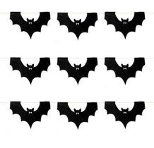 Kit Bandeirinha Halloween Morcego Preto 10 Pacotes 5 Metros