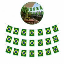 Kit Bandeirinhas do Brasil Copa do Mundo 2026 Varal de Bandeiras 20 Bandeirinhas 10 Metros Cada Varal