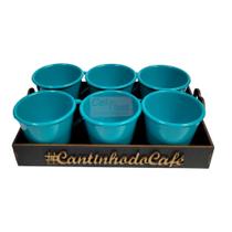 Kit Bandeja c/6 Xícaras Cantinho do Café