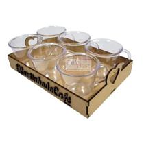 Kit Bandeja c/6 Xícaras Cantinho do Café.