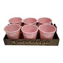 Kit Bandeja c/6 Xícaras Cantinho do Café. Kit Bandeja c/6 Xícaras Cantinho do Café.