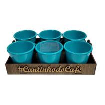 Kit Bandeja c/6 Xícaras Cantinho do Café. Kit Bandeja c/6 Xícaras Cantinho do Café.