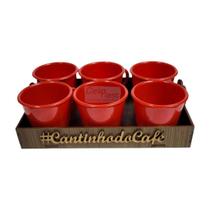 Kit Bandeja c/6 Xícaras Cantinho do Café. Kit Bandeja c/6 Xícaras Cantinho do Café.