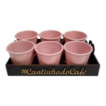 Kit Bandeja c/6 Xícaras Cantinho do Café. Kit Bandeja c/6 Xícaras Cantinho do Café.