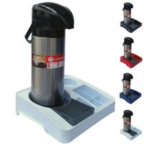 Kit Bandeja Café Organizadora + Garrafa Térmica 1L Verona Inox Unitermi Servire 1 Cantinho Café Chá