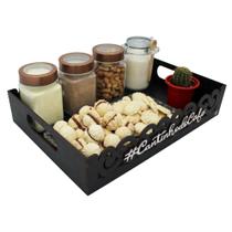 Kit Bandeja Cantinho do Café 4 Quadros Decorativos em MDF Decoração Charmosa para Cozinha e Sala
