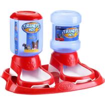 Kit bandeja comedouro e bebedouro automático para cães e gatos verm - Truqys Pets