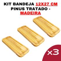 Kit Bandeja de Madeira 12cm x 27cm - Modelo RG Tamanho Nº10 Cozinha - Design-Elegante-Decoração-Rústica-Sustentável-Durável