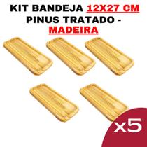 Kit Bandeja de Madeira 12cm x 27cm - Modelo RG Tamanho Nº10 Cozinha - Design-Elegante-Decoração-Rústica-Sustentável-Durável