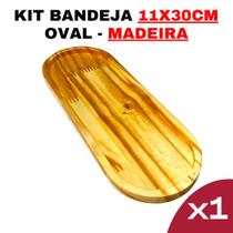Kit Bandeja de Madeira 30x11,5 - Modelo Oval - Sustentável-Design-Elegante-Decoração-Rústica-Oval - Senhora Madeira