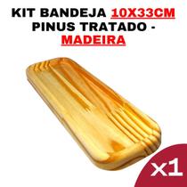 Kit Bandeja de Madeira 33x10 - Modelo Sq - Durável-Design-Elegante-Decoração-Rústica-Sustentável