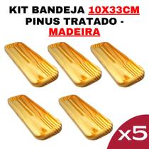 Kit Bandeja de Madeira 33x10 - Modelo Sq - Durável-Design-Elegante-Decoração-Rústica-Sustentável