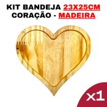 Kit Bandeja de Madeira - Modelo Coração -Decoração-Rústica-Design-Elegante-Sustentável