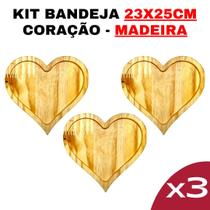 Kit Bandeja de Madeira - Modelo Coração -Decoração-Rústica-Design-Elegante-Sustentável - Senhora Madeira