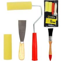 Kit bandeja de pintura com rolo de espuma + refil + pincel / trincha e espatula - CASCAVEL