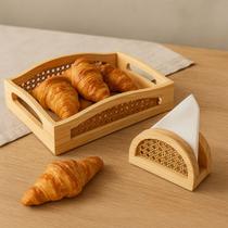 Kit Bandeja e Porta Guardanapo em Madeira Pinus Decoração Estilo Farmhouse Mesa Posta Kit Bandeja e Porta Guardanapo em Madeira Pinus Decoração Estilo Farmhouse Mesa Posta