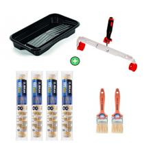 Kit Bandeja+ Garfo Duplo Profissional+ 4 Rolo Anti-gota+ 2 Trincha