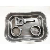 Kit Bandeja Gatos 2 Potes Com.+ Beb. + 1Pá Higiênica