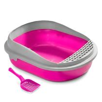 Kit Bandeja Higiênica + Pá Sandbox Para Gatos Com Borda Removível Antirrespingo